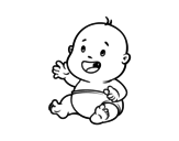 Baby smiling coloring page
