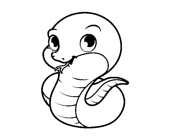 Baby snake coloring page