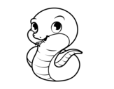 Baby snake coloring page