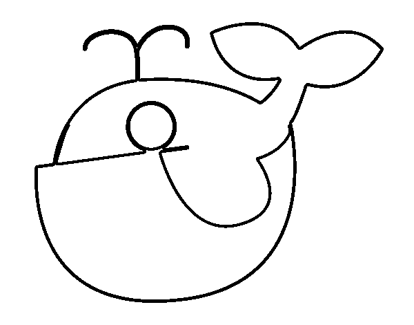 Baby whale coloring page