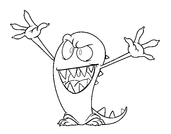 Bad monster coloring page
