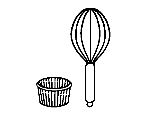 Baking utensils coloring page