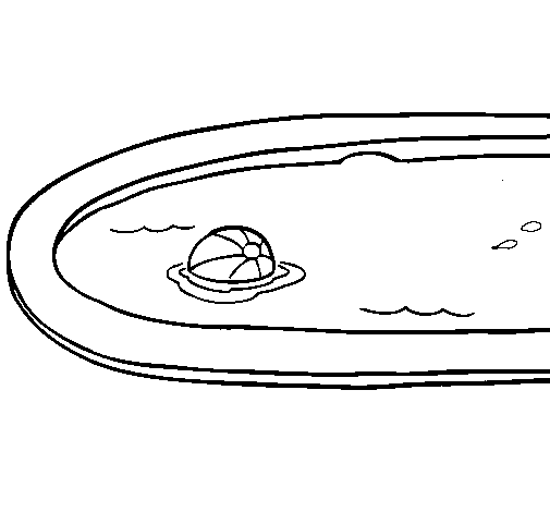 Ball in a swimming pool coloring page