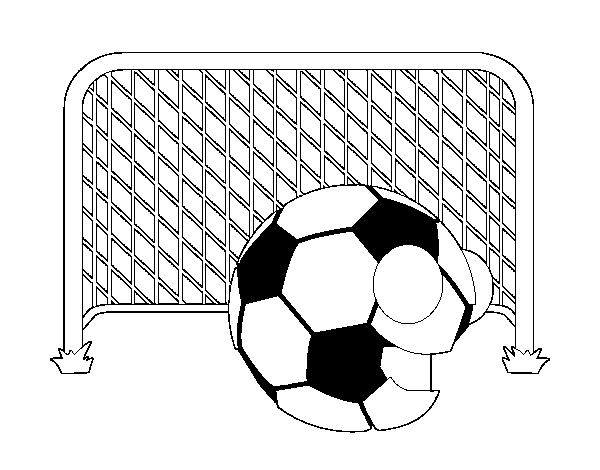 Ball in goal coloring page