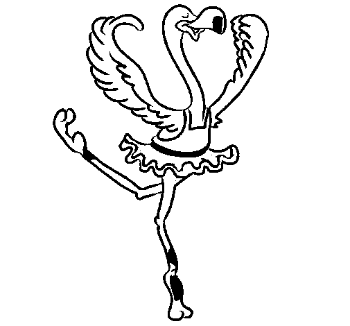 Ballet ostrich coloring page