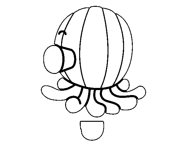 Balloon-Octopus coloring page