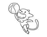 Basket cat coloring page