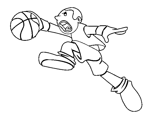 Basket jump coloring page