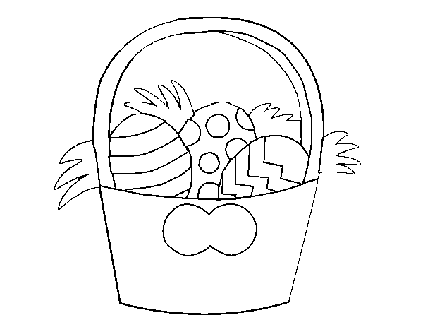 Basket of Easter eggs coloring page