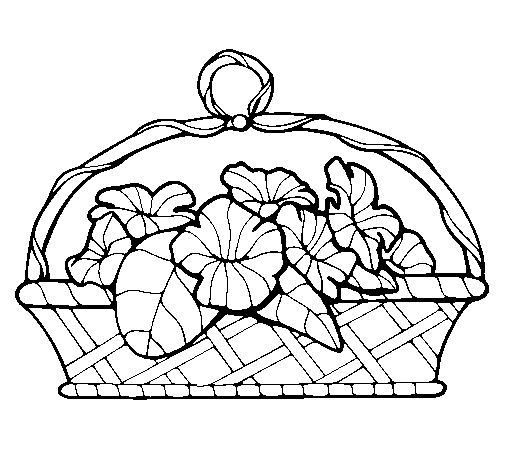 Basket of flowers 5 coloring page