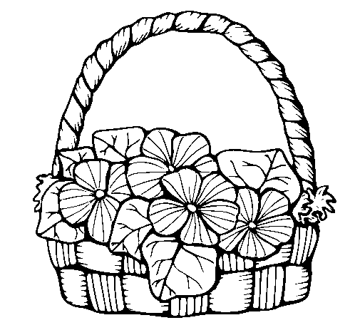 Basket of flowers 6 coloring page