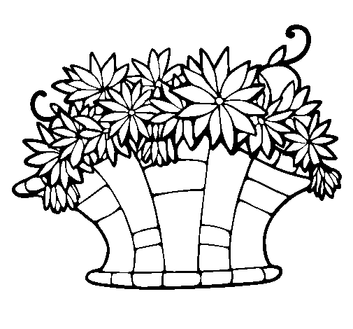 Basket of flowers 7 coloring page