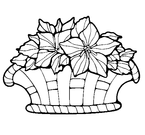 Basket of flowers 8 coloring page