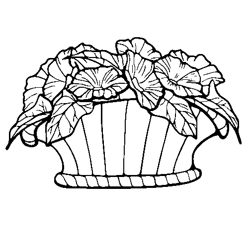 Basket of flowers 9 coloring page