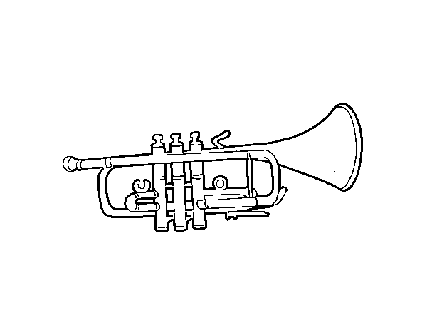 Bass trumpet coloring page