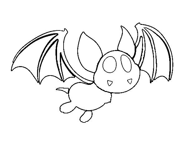 Bat - vampire coloring page