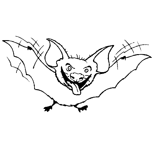 Bat sticking tongue out coloring page