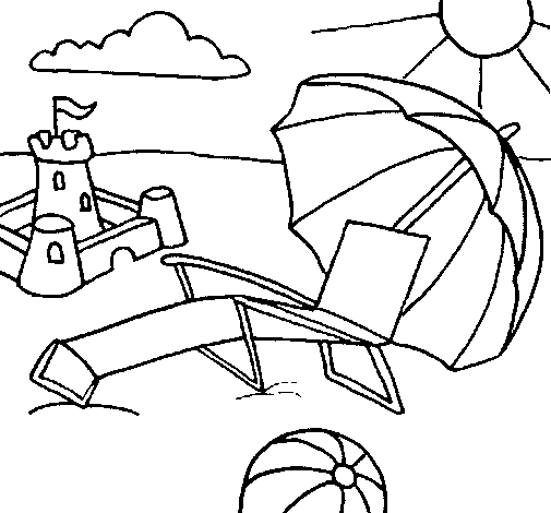 Beach coloring page