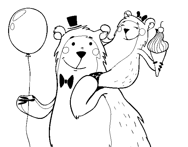 Bear dad coloring page
