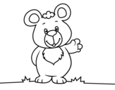 Bear greeting coloring page