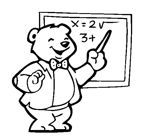 Bear teacher coloring page