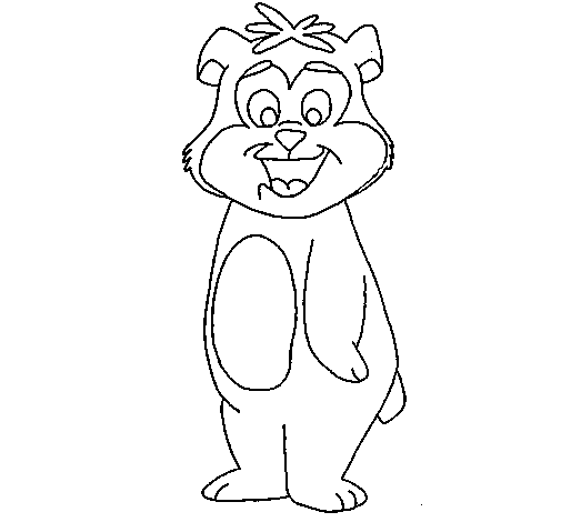 Bear with fringe coloring page