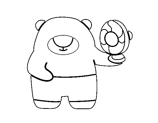 Bear with ventilator coloring page