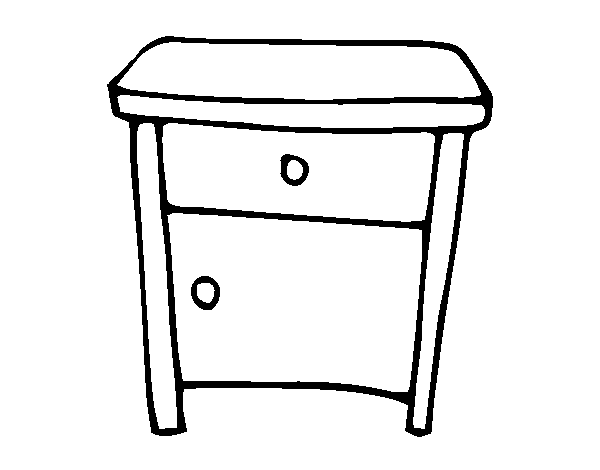Bedside table coloring page