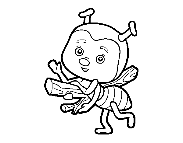 Bee waving coloring page