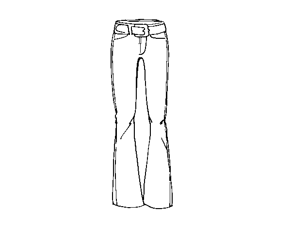 Bell bottom pants coloring page