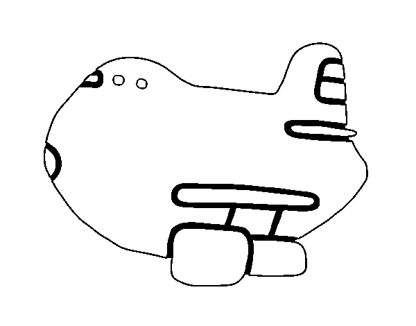 Big airplane coloring page