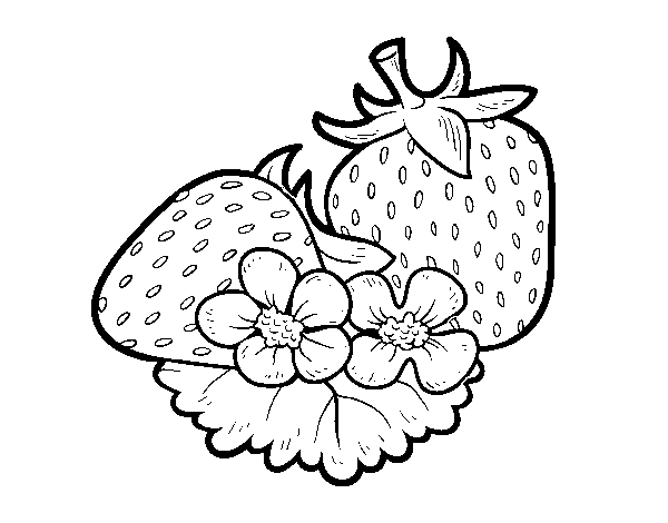 Big strawberries coloring page