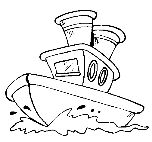 Boat at sea coloring page