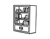 Bookcase with drawers coloring page