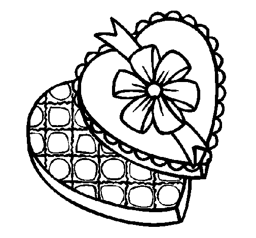 Box of chocolates coloring page