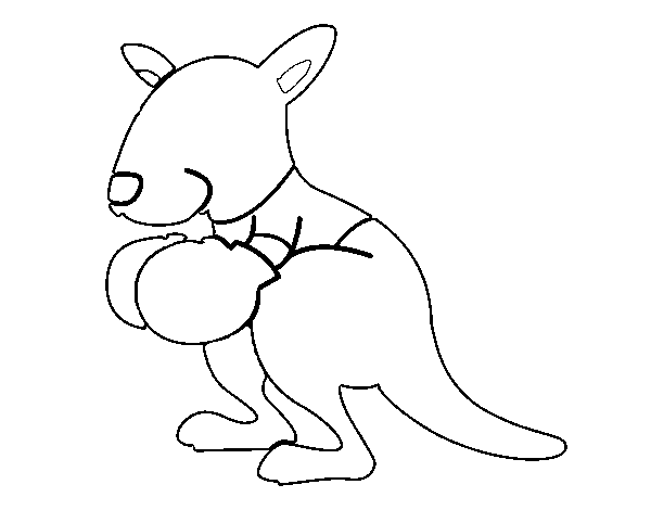 Boxing kangaroo coloring page