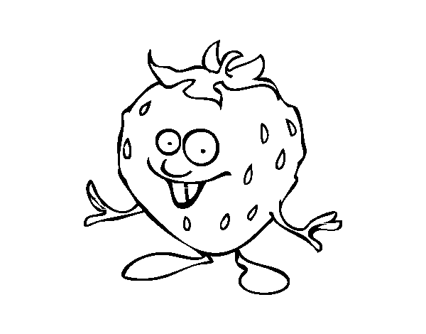 Boy garden strawberry coloring page