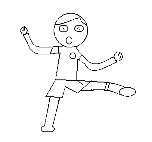 Boy jumping coloring page