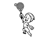 Dibujo de Boy playing tennis