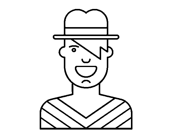 Boy with hat coloring page
