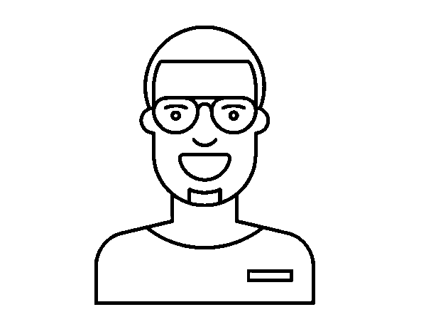 Boy with knob coloring page