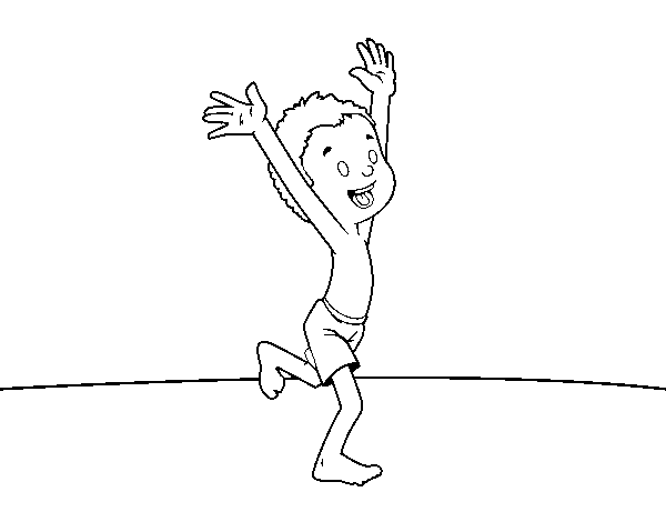 Boy with swimsuit coloring page