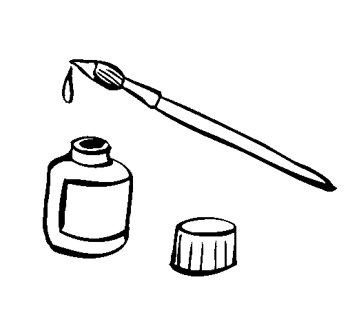 Brush and ink coloring page