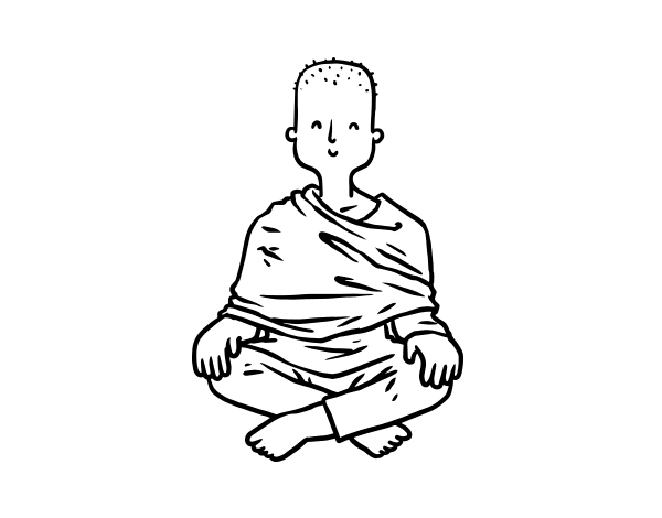 Buddhist apprentice coloring page