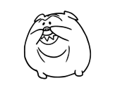 Bulldog smiling coloring page