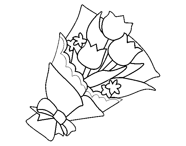 Bunch of Tulips coloring page