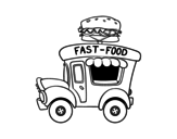 Burger food truck coloring page