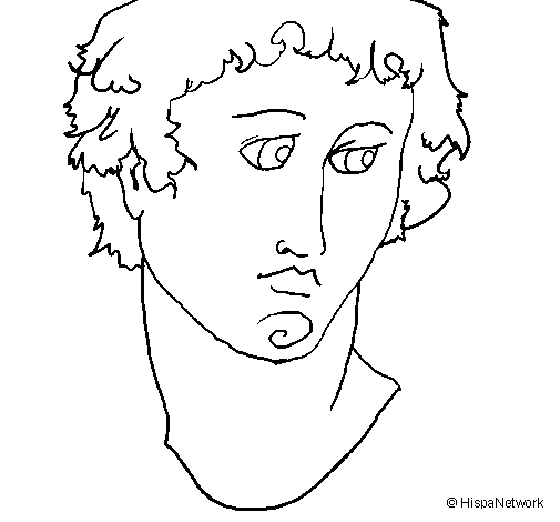 Bust of Alexander the Great coloring page