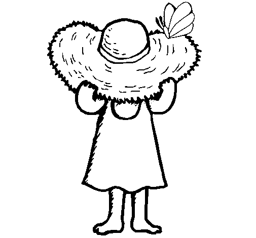 Butterfly and little girl coloring page