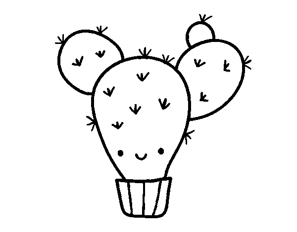 Cactus pear coloring page